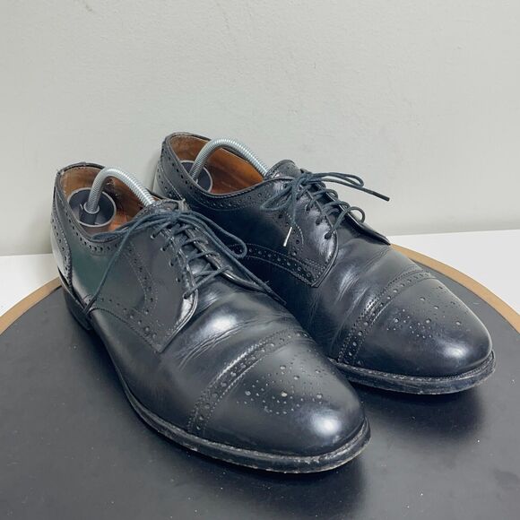 Allen Edmonds‎ Dress Shoes Mens Size 8.5 E Sanford Cap Toe Leather Black - Picture 3 of 15